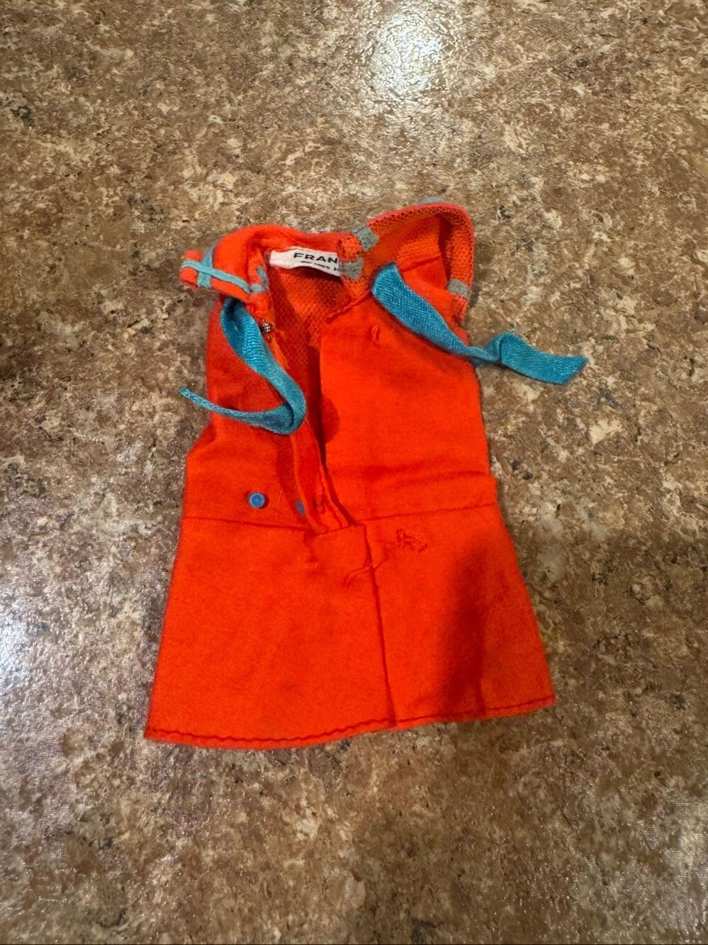 Vintage 1969 Francie Land Ho #1220 Red Turquoise Nautical Dress Mattel